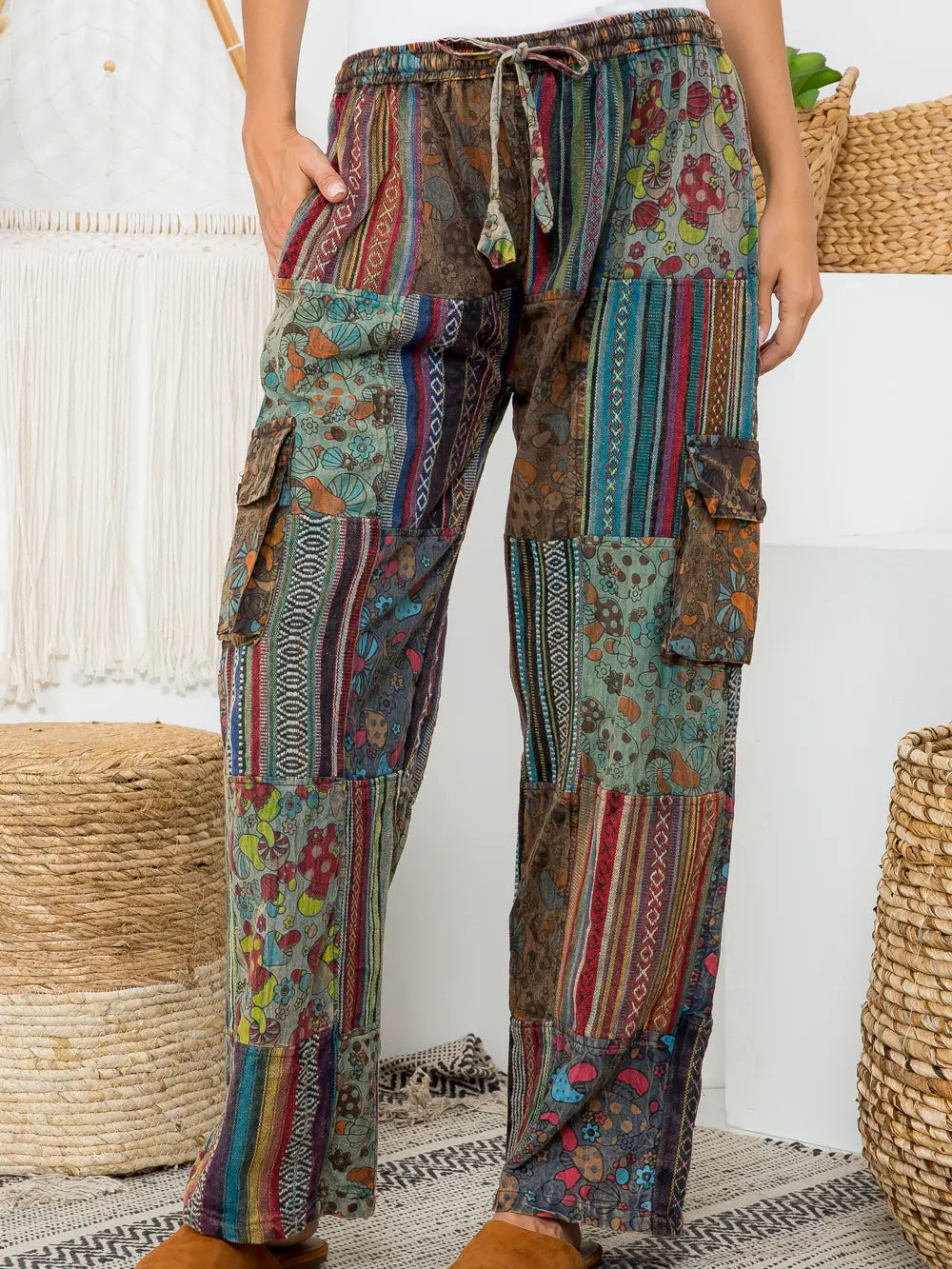 Mushroom Patchwork Pants