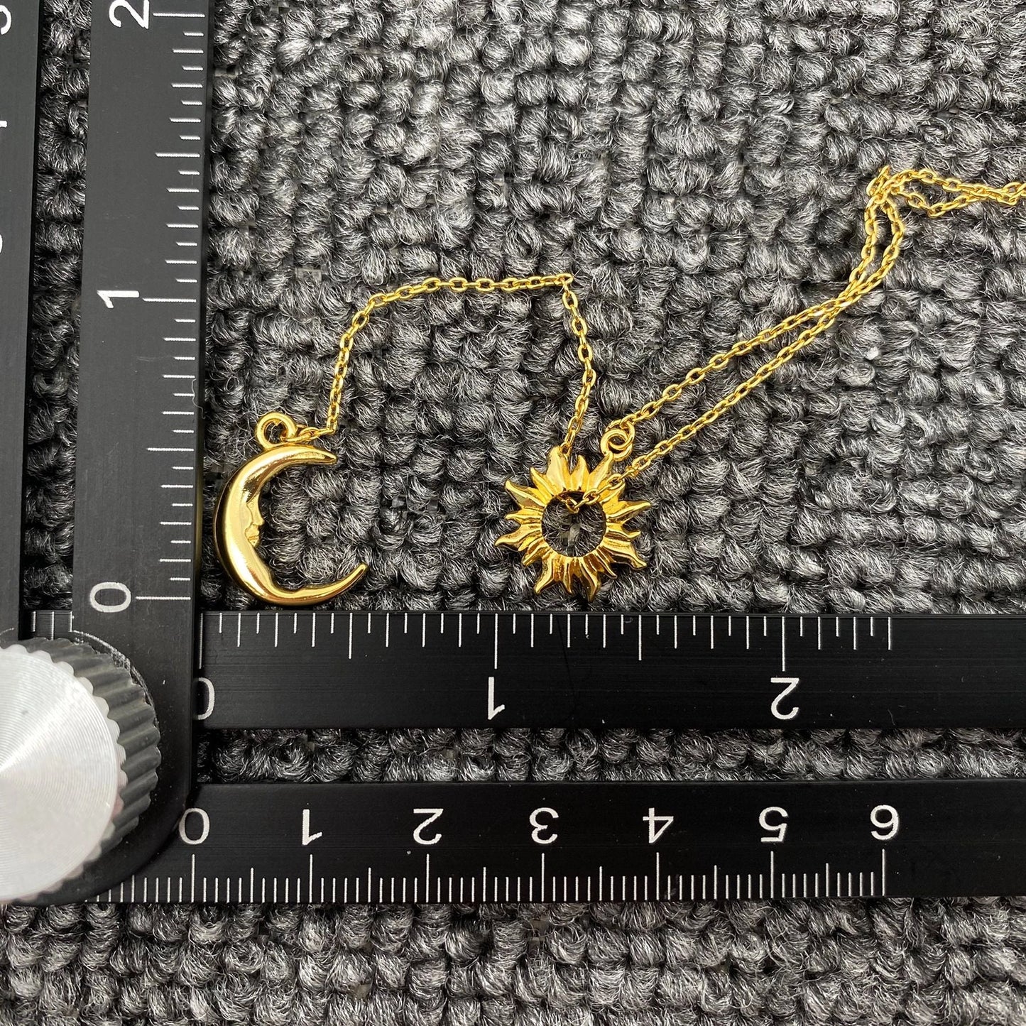 18K Gold Plated Sun Moon Lariat