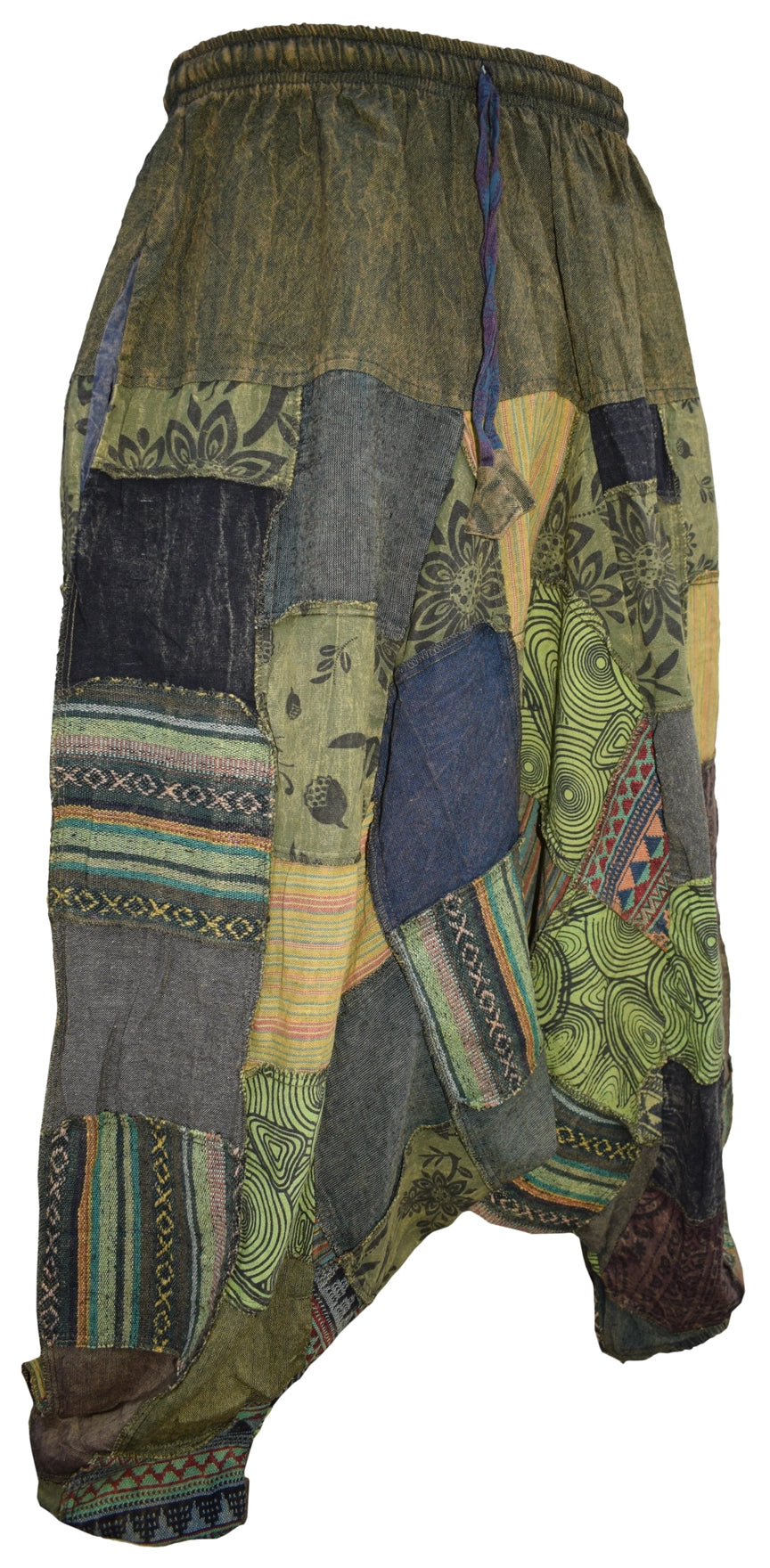 Bohemian Patchwork Stone Washed Cotton Harem Pants - COMING SOON