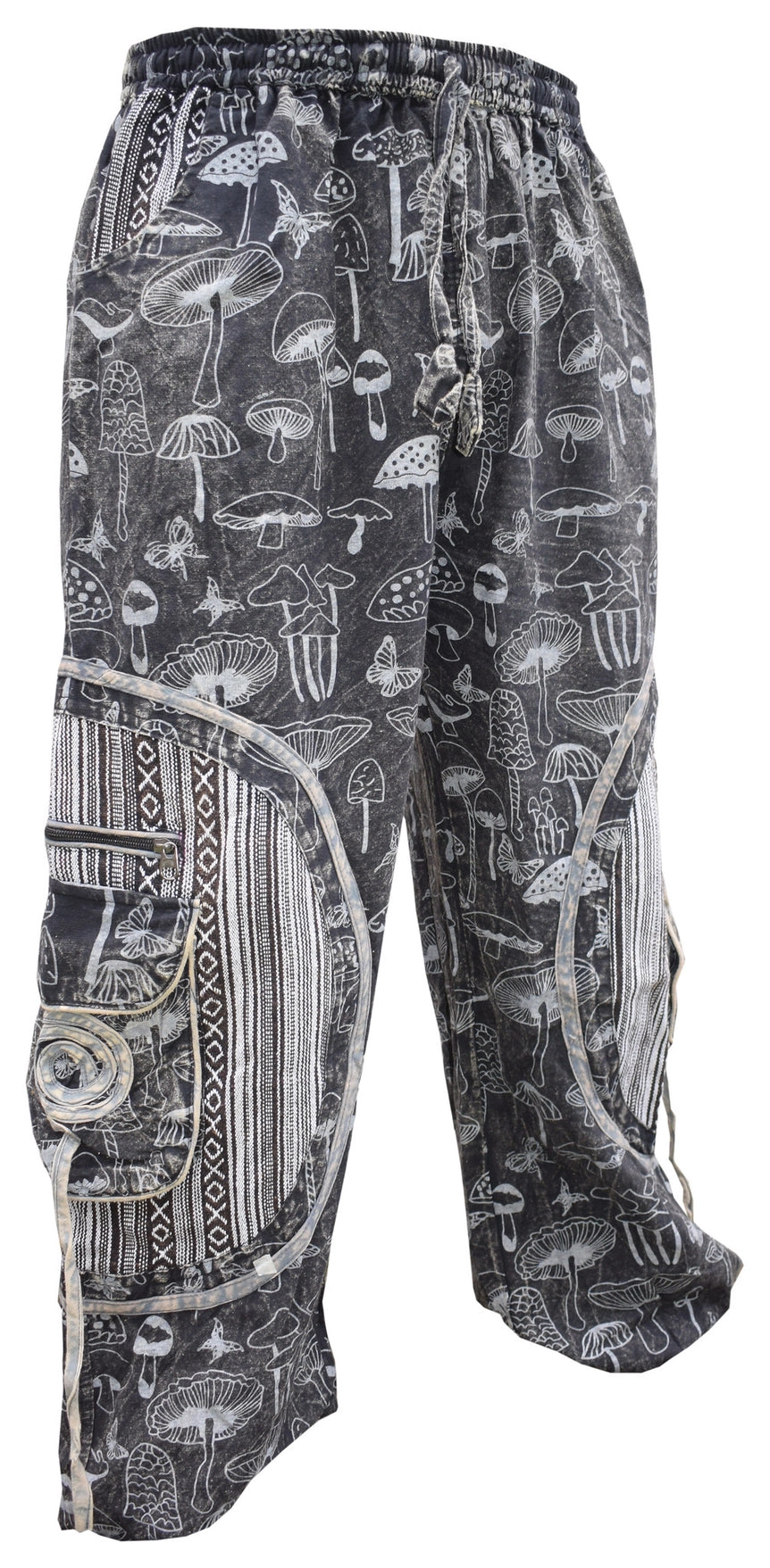 Mushroom Print Chakra Embroidery Ali Baggy Pants