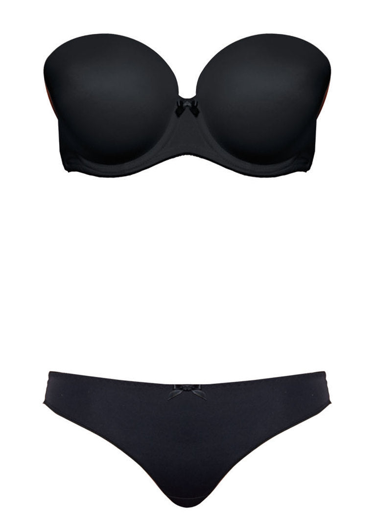 Deco Black Underwire Strapless Molded Bra