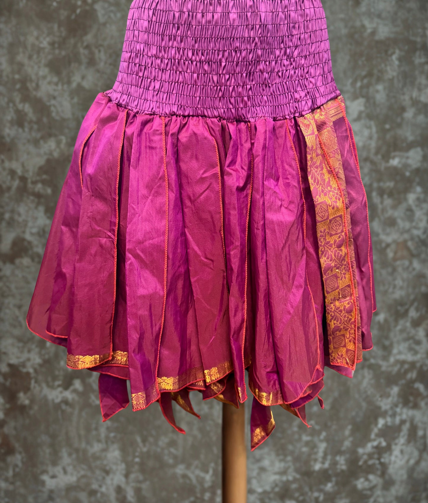 Women Short Tribal Leaves Hem Summer Skirt