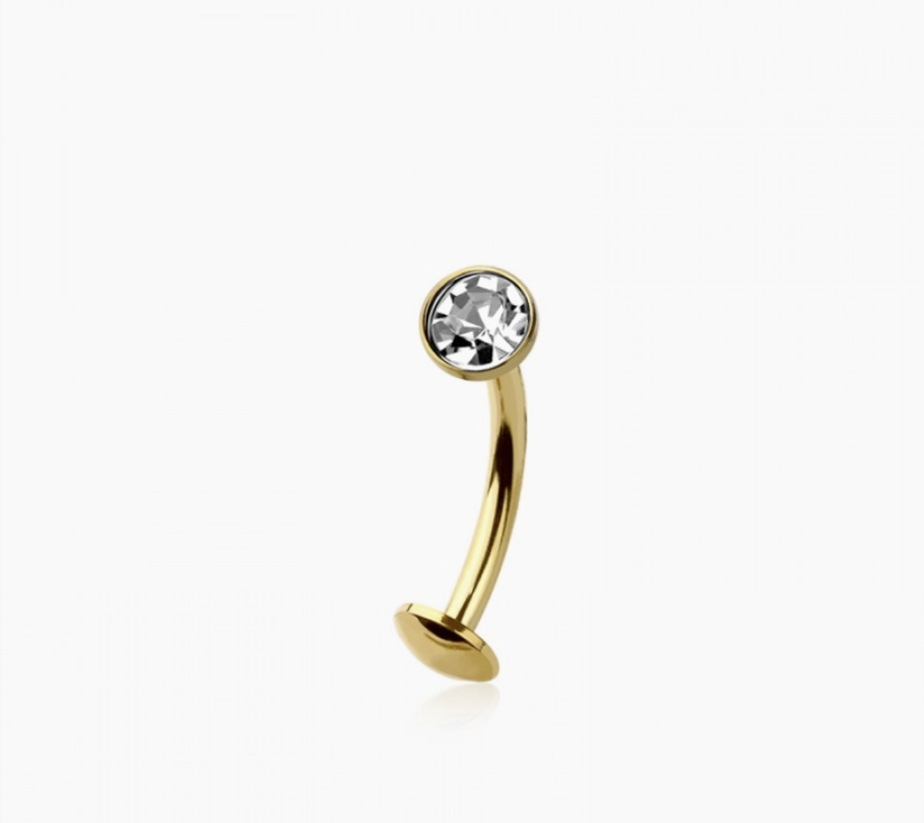 Bezel CZ Gem 316L Surgical Steel Threadless Floating Belly