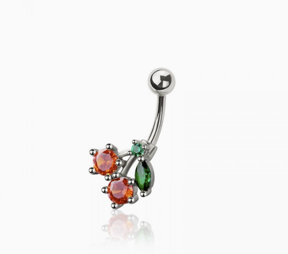 316L Surgical Steel Multi CZ Cherry Non-Dangle Belly