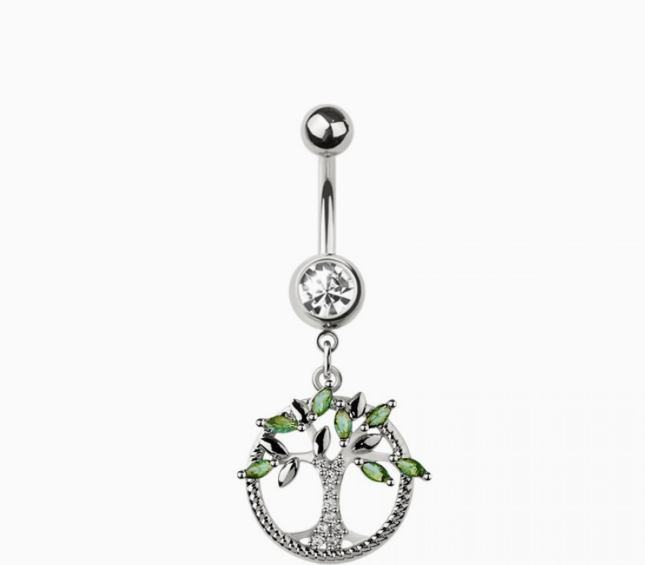 316L Surgical Steel Tree of Life Dangle Belly Button