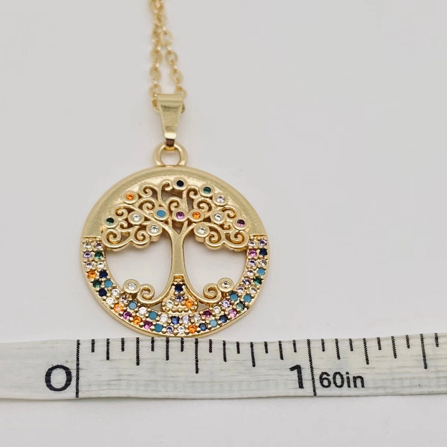 Colorful "Tree of Life" Stainless Steel Necklace