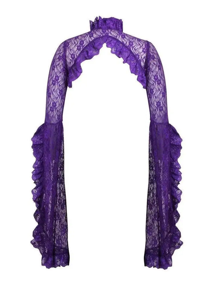 Purple Lace Shrug Bolero Jacket