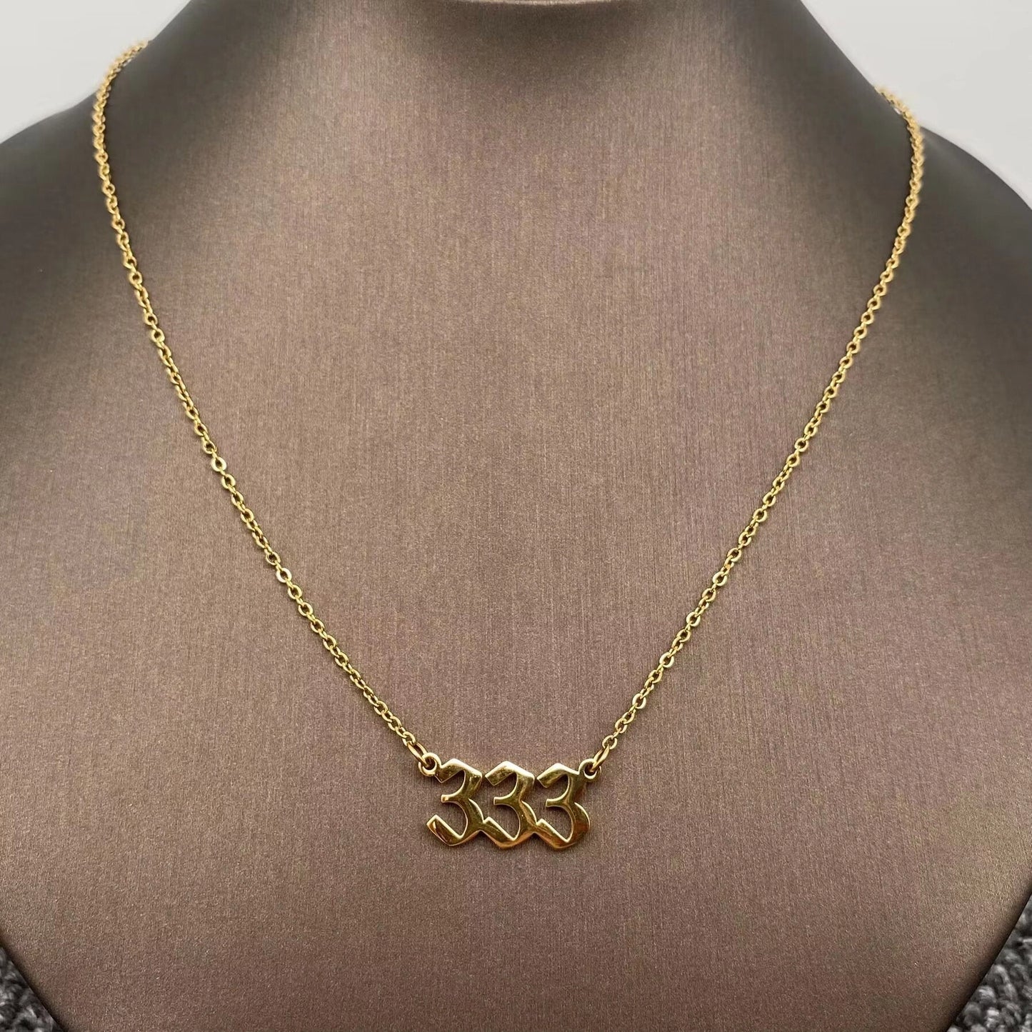 Lucky Numbers 18K Gold Plated Stainless Necklace