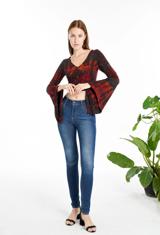 Long-Sleeves Crop Top