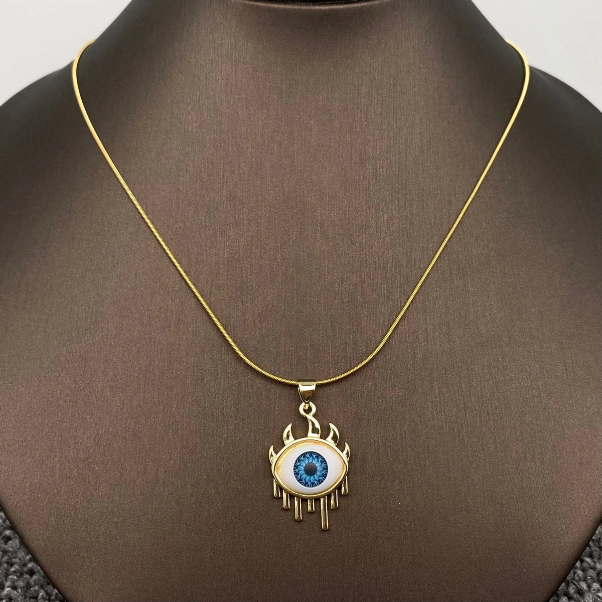 Multi Style Evil Eyes Gold Plated S.Steel Necklace