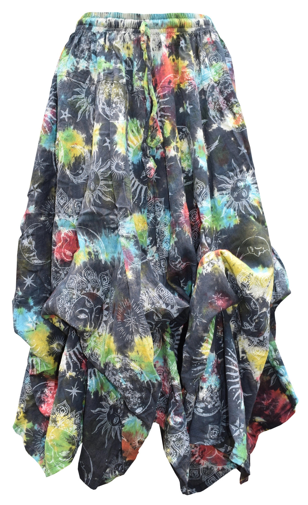 2-in-1 Cotton Boho Maxi Midi Puffball A-Line Bubble Skirt