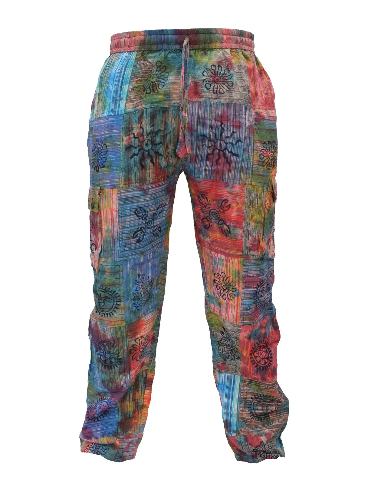 Tie Dye Cotton Festival Patchwork Cargo Pants - COMING SOON