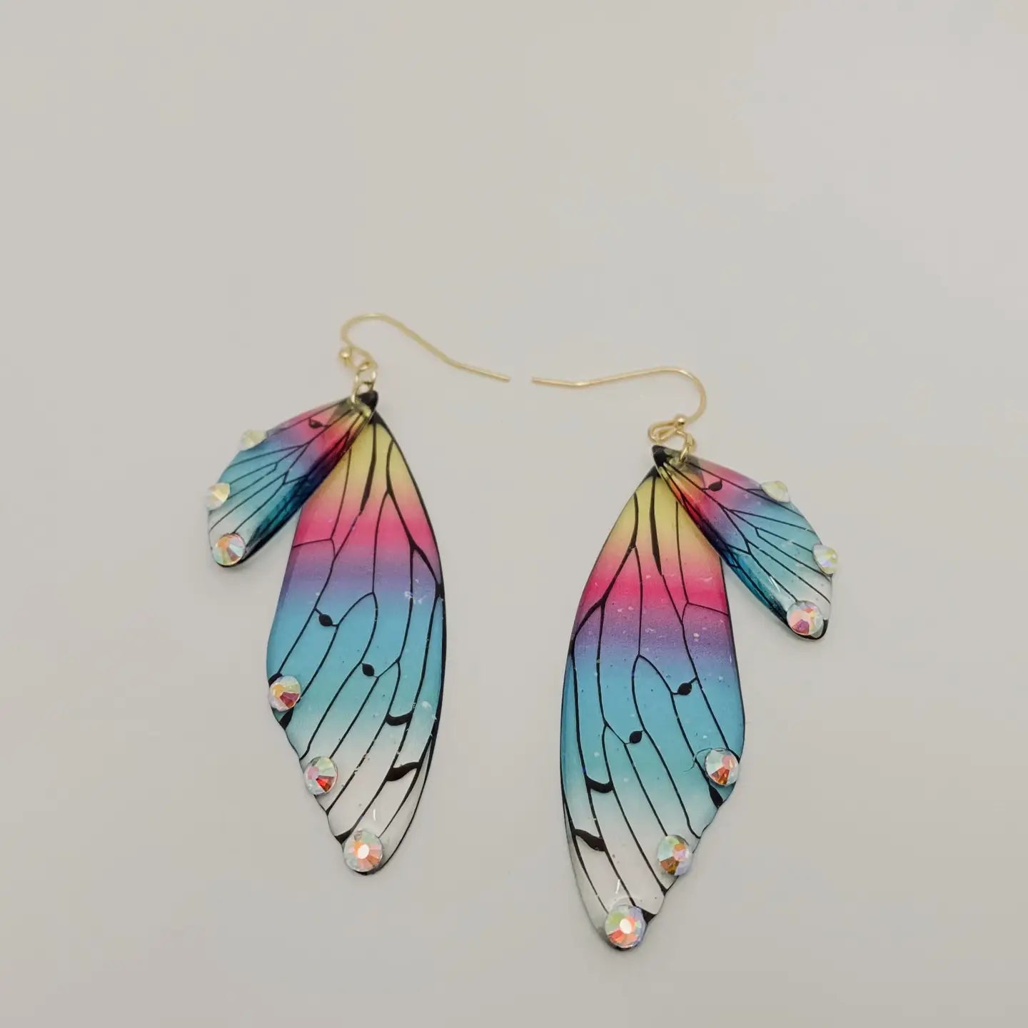 Gradient Cicada Wings Butterfly Wings Earrings