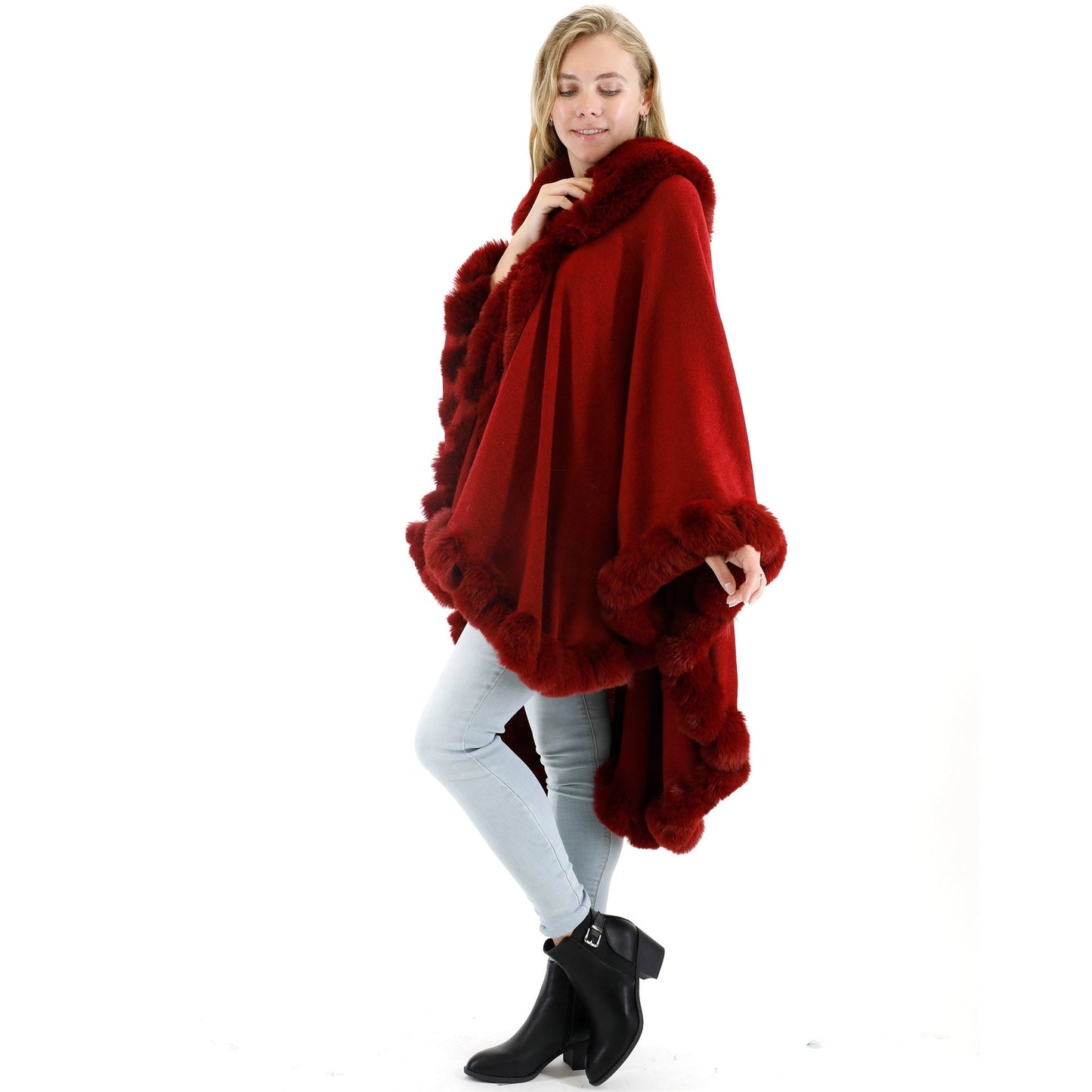 Solid Color Fur Shawl