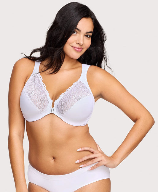 Front-Closure White Wonderwire Bra