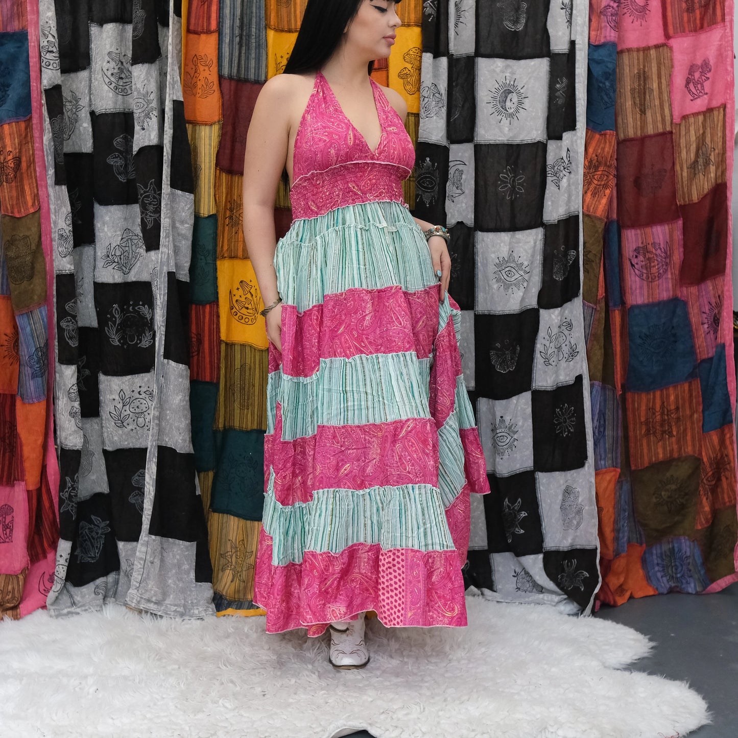 Flowy Tiered Maxi Boho Summer Dress