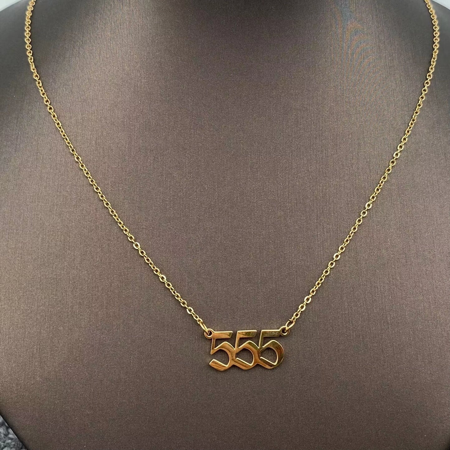 Lucky Numbers 18K Gold Plated Stainless Necklace
