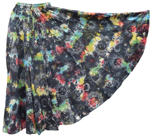 2-in-1 Cotton Boho Maxi Midi Puffball A-Line Bubble Skirt