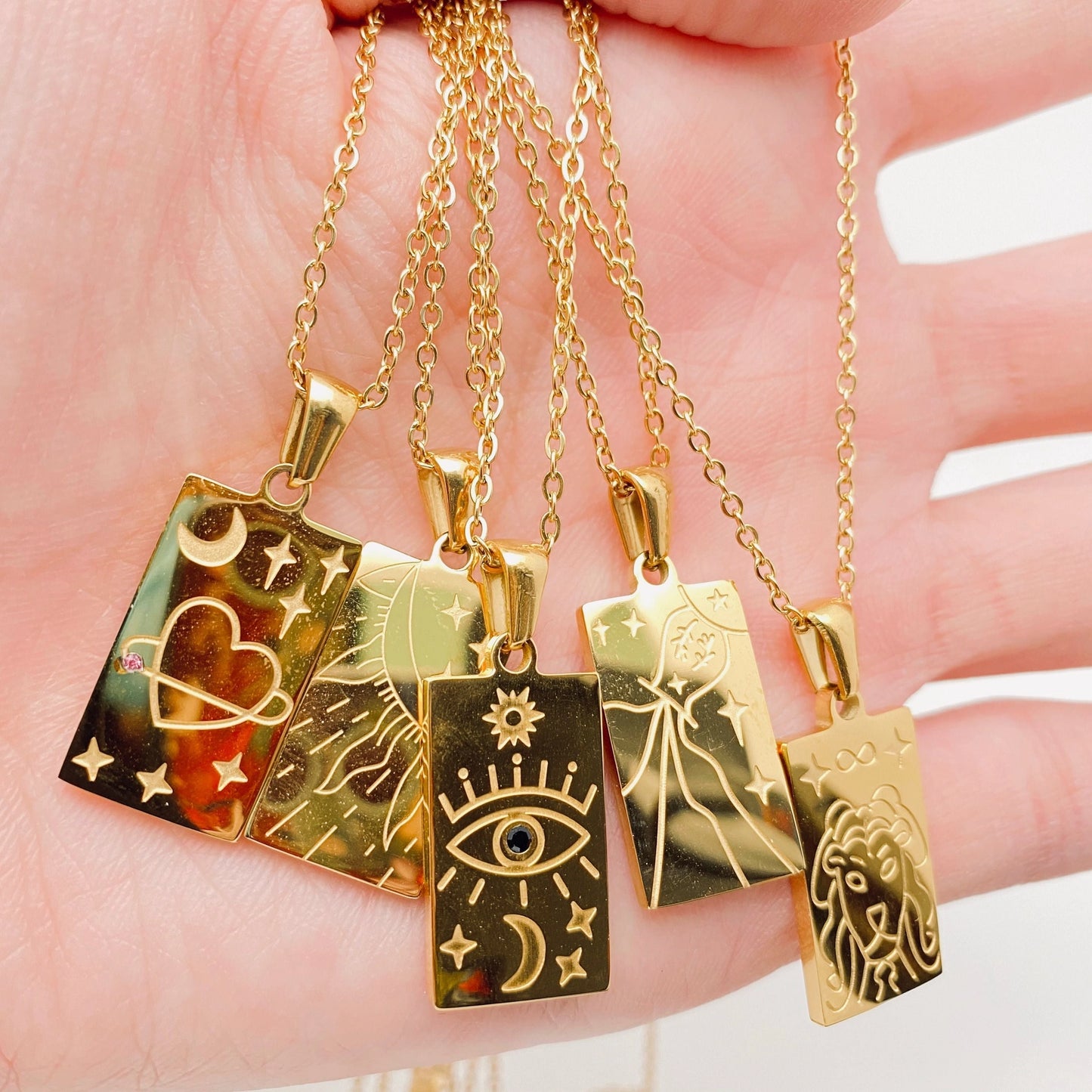 18K Gold-Plated Stainless Steel Tarot Card