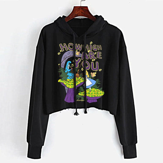 We're All Mad Here Crop Top Hoodie