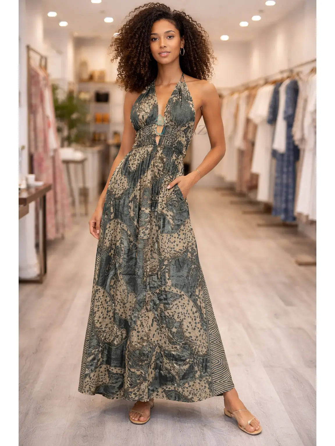 Maxi Bohemian Dress with Pockets