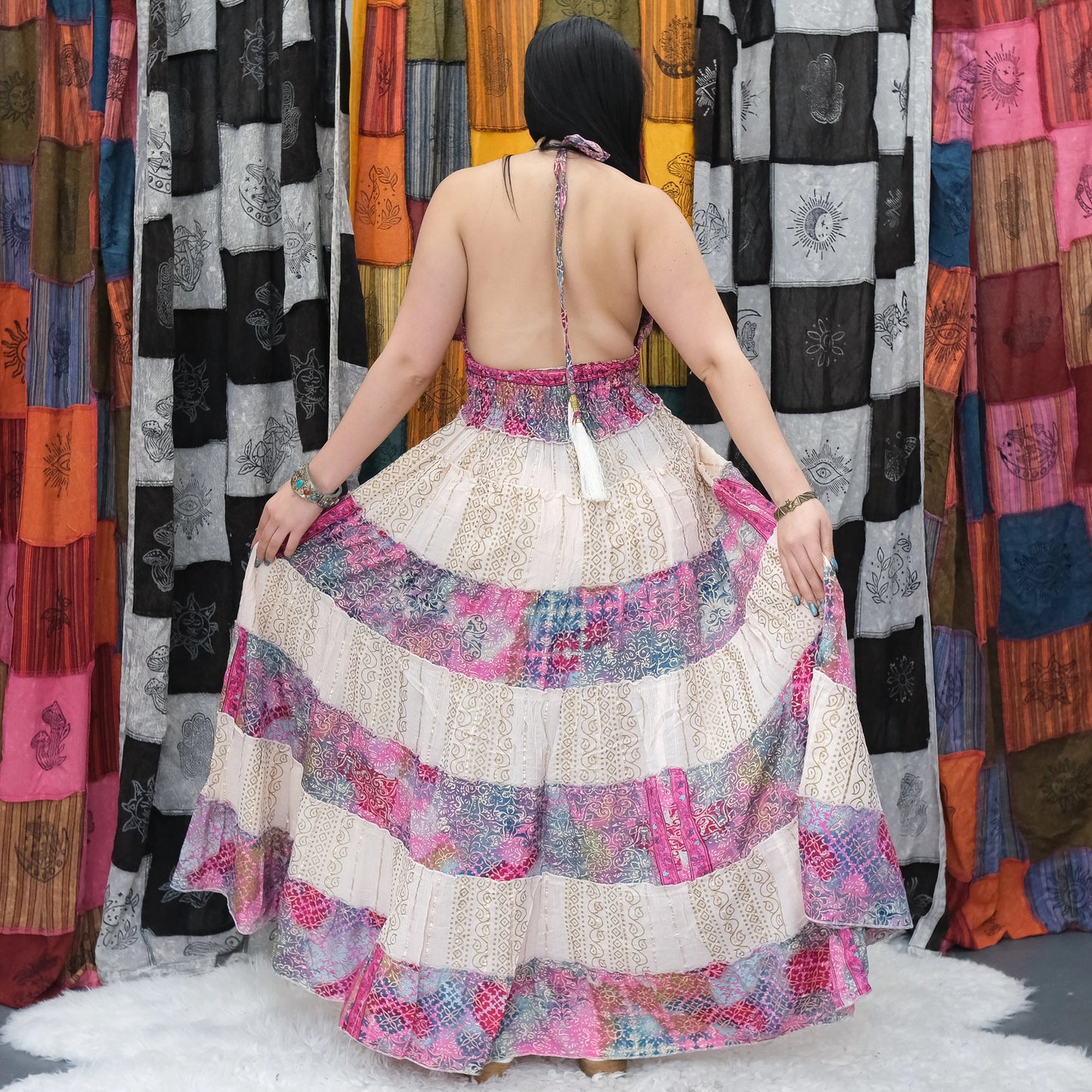 Flowy Tiered Maxi Boho Summer Dress