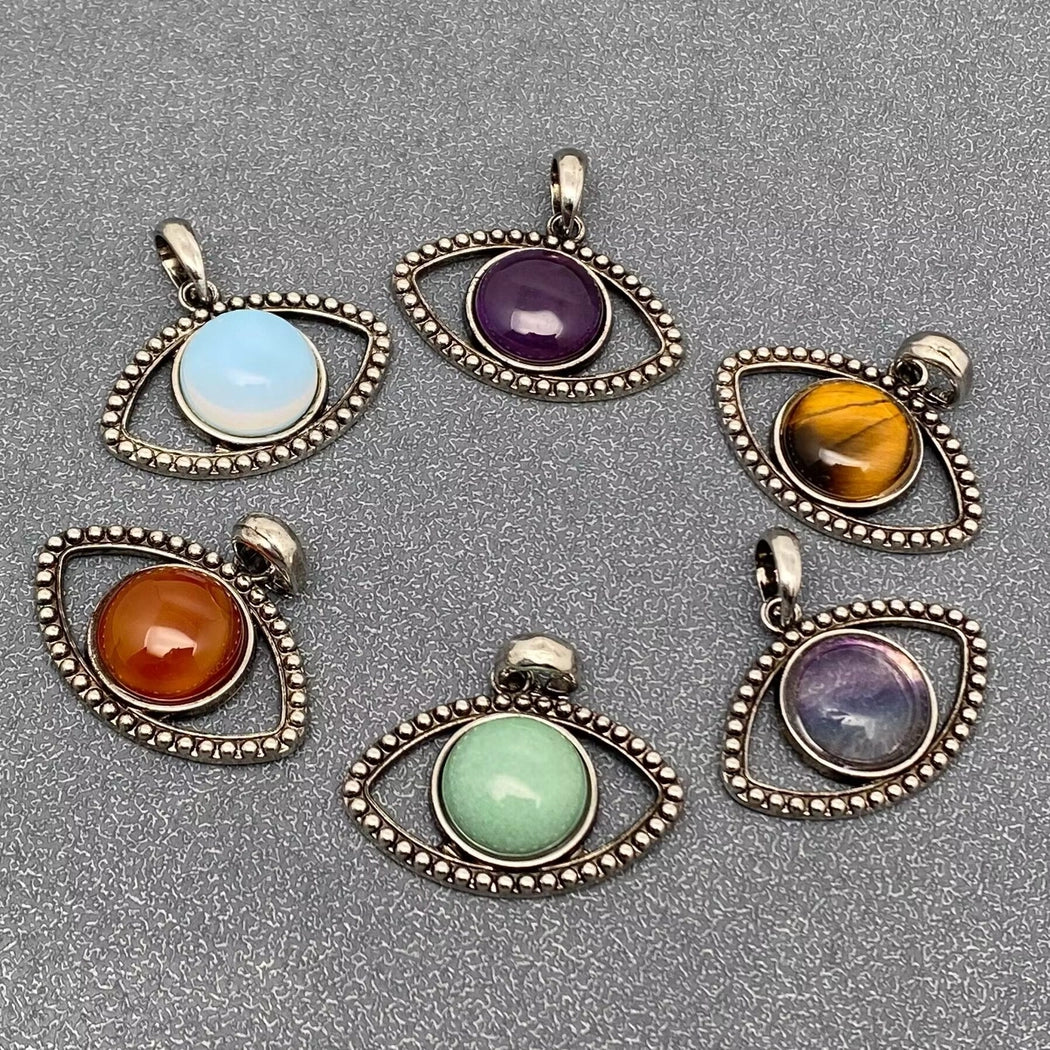 Vintage Natural Stone Evil Eye Charms