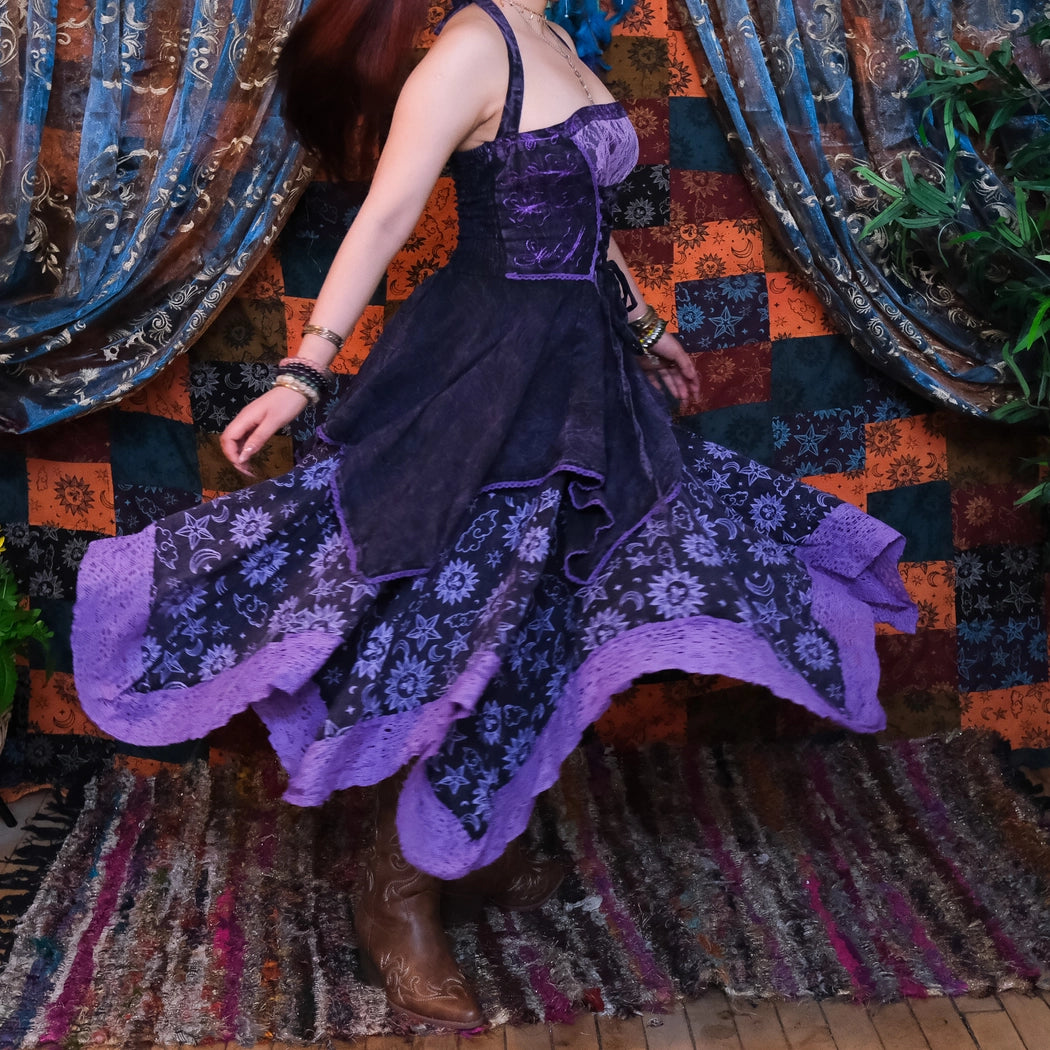 Witchy Celestial Asymmetrical Pixie Dress