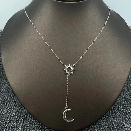 18K Gold Plated Sun Moon Lariat