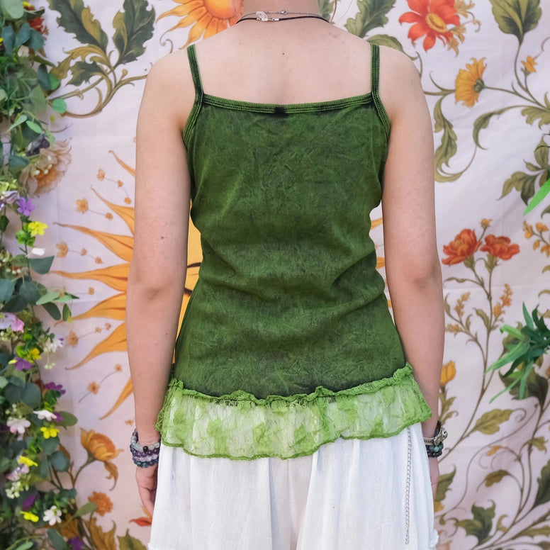 Boho Corset Green Lace Top