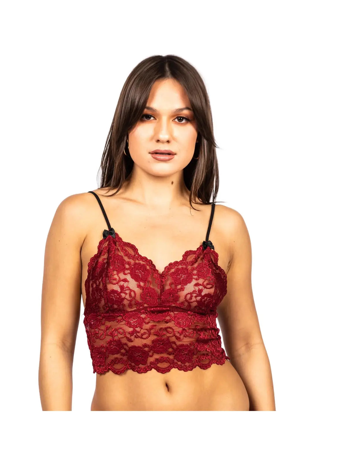 Black Cherry Lace Camisole with Adjustable Straps