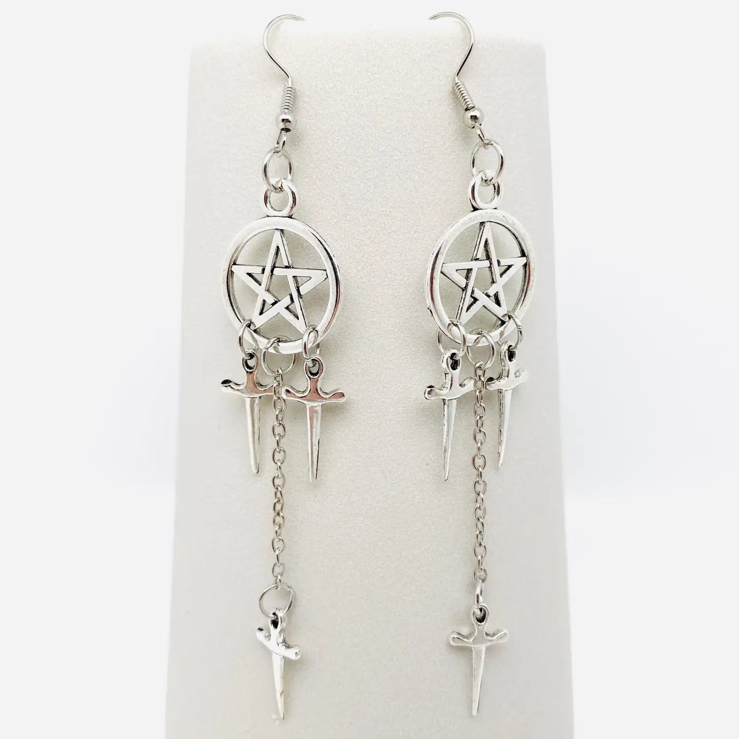 Five-Pointed Star Dagger Gothic Earrings