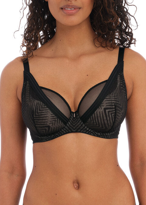 Tailored Black UW High Apex Plunge Bra
