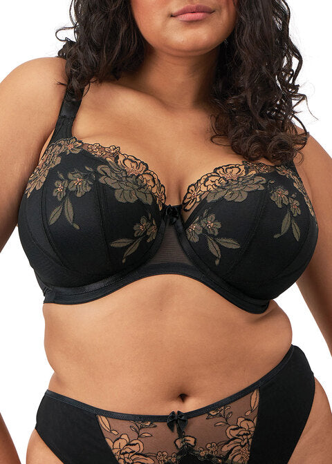 Teagan Black Almond Uw Padded Half Cup Bra