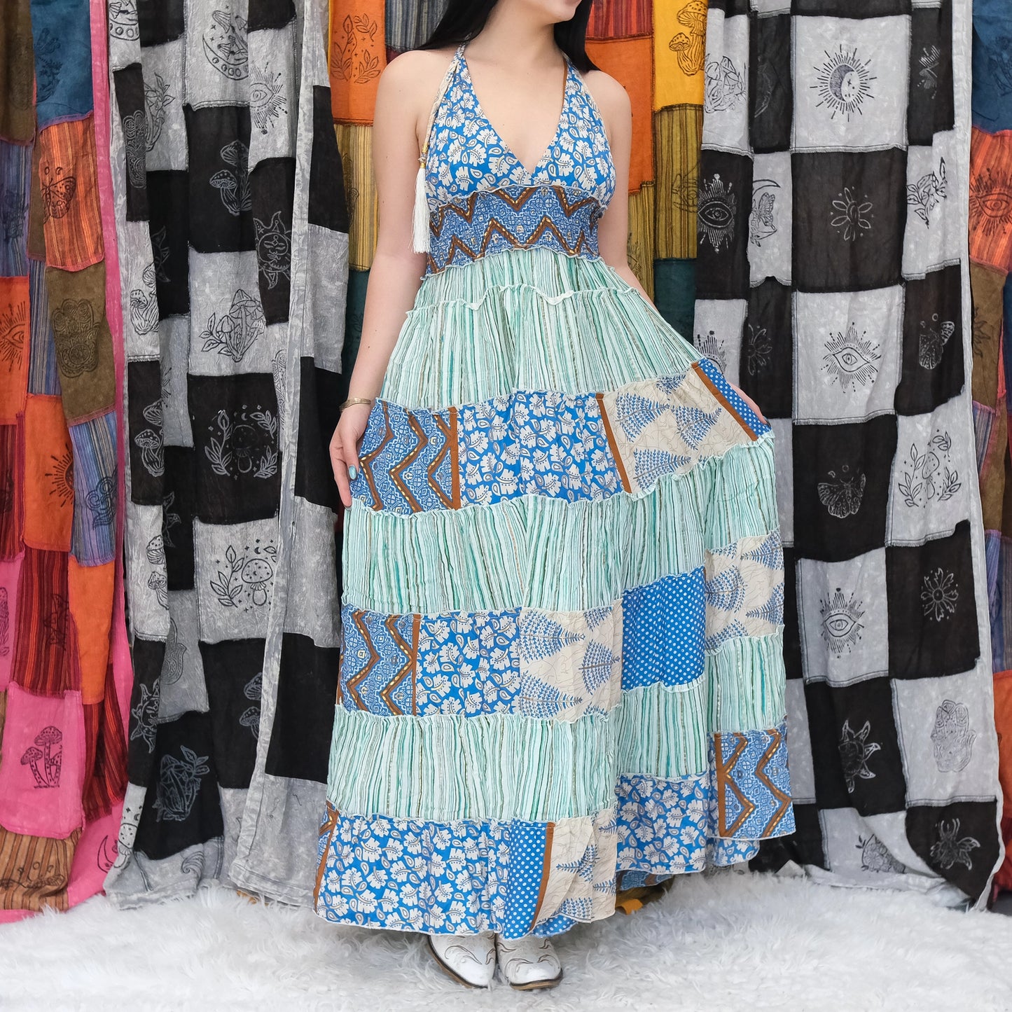 Flowy Tiered Maxi Boho Summer Dress