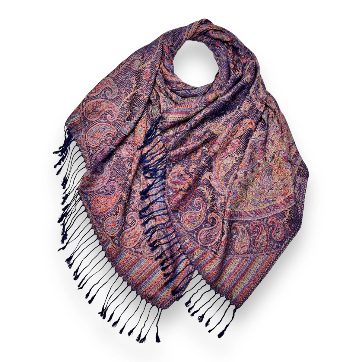 Pashmina Jacquard Paisley Print with Tassels