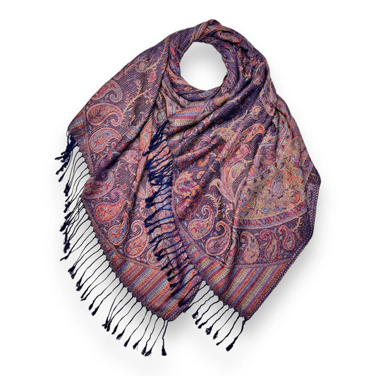 Pashmina Jacquard Paisley Print with Tassels