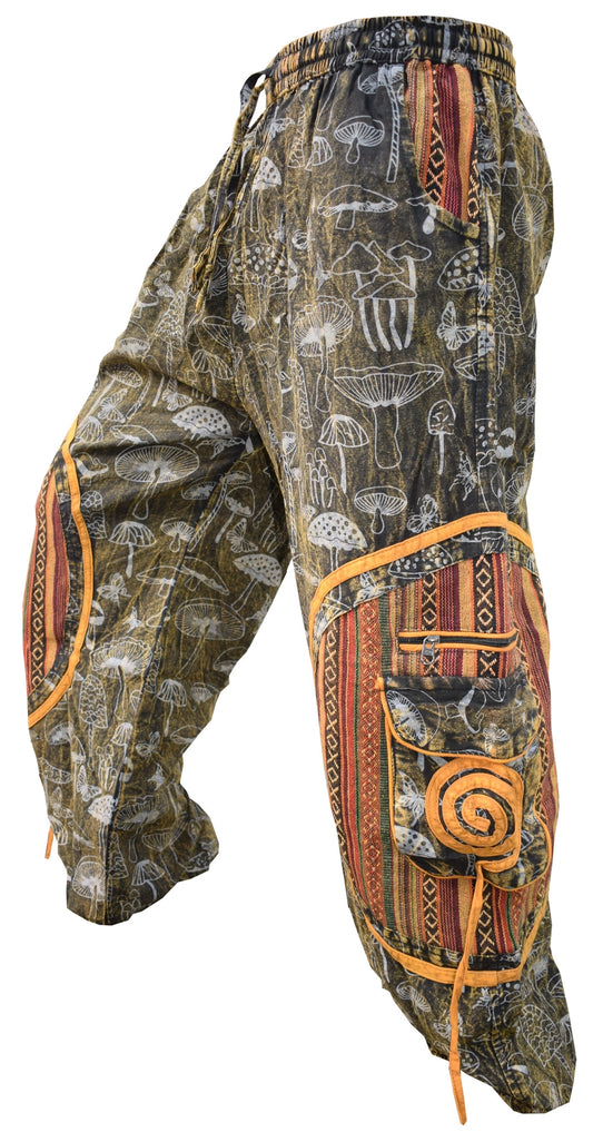 Mushroom Print Chakra Embroidery Ali Baggy Pants