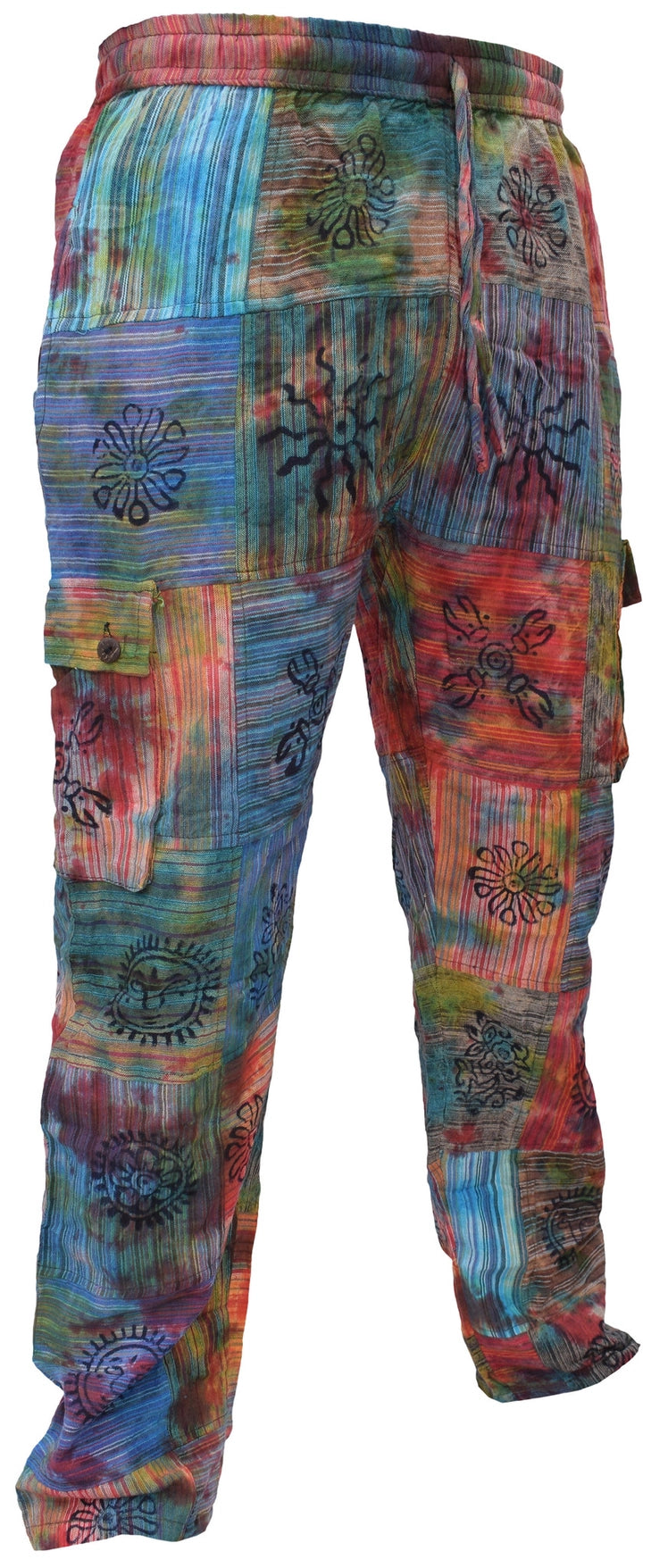 Tie Dye Cotton Festival Patchwork Cargo Pants - COMING SOON