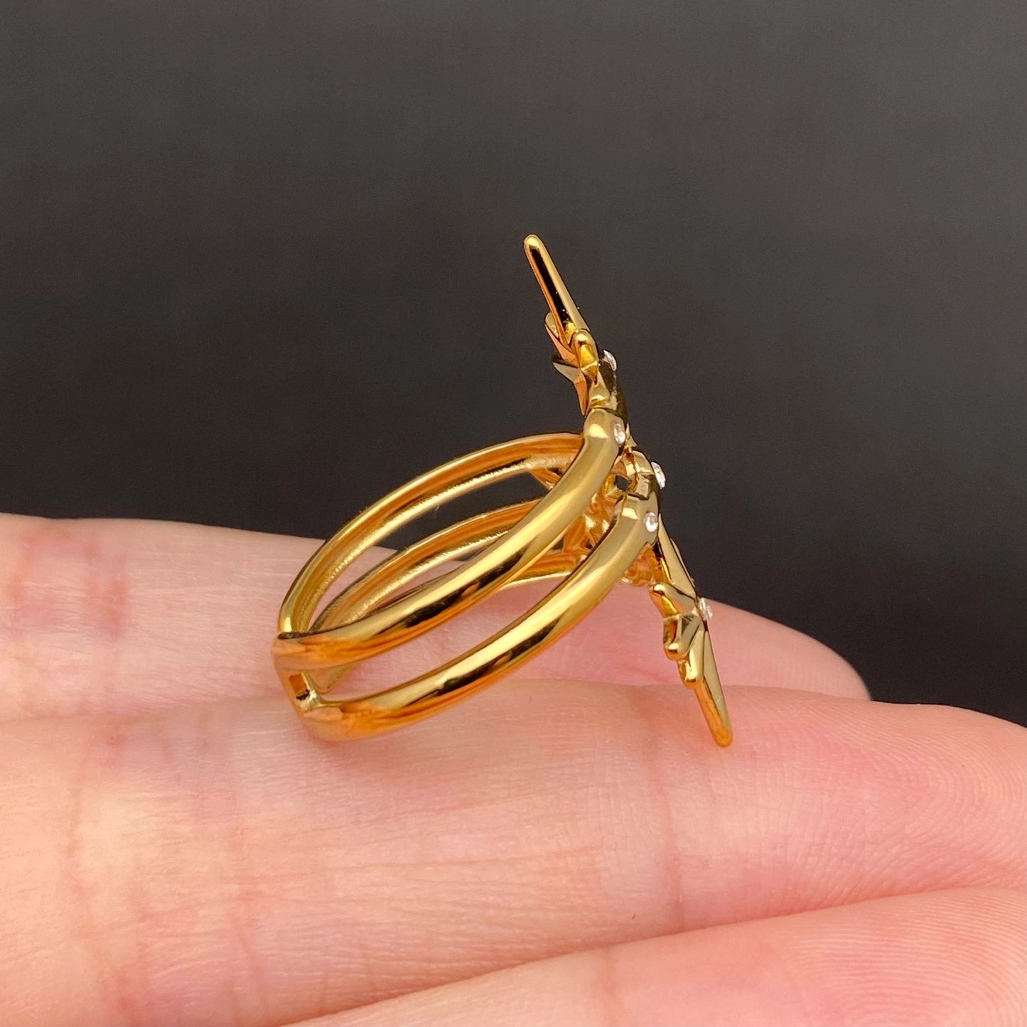 Two Tone Stars 18K Gold Plated S.Steel Ring