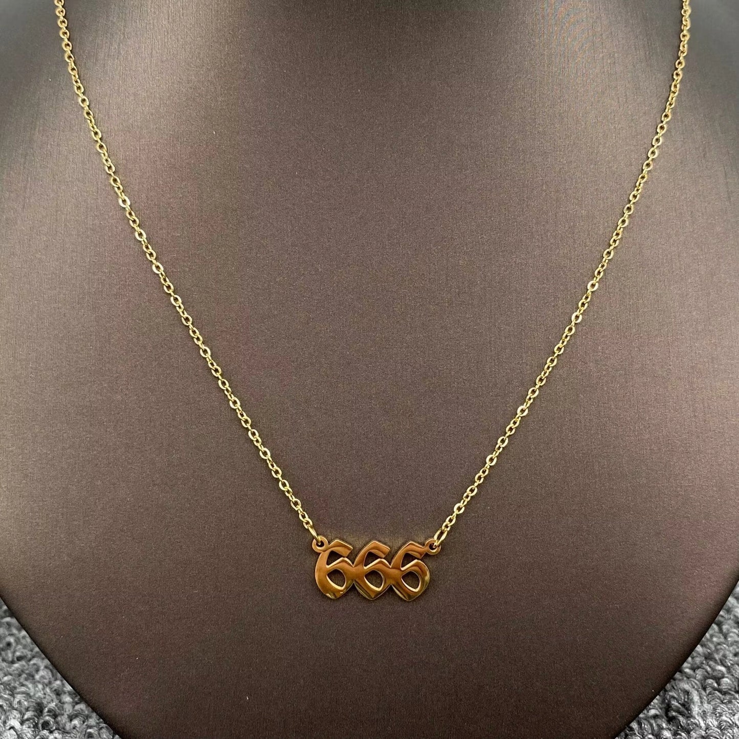 Lucky Numbers 18K Gold Plated Stainless Necklace
