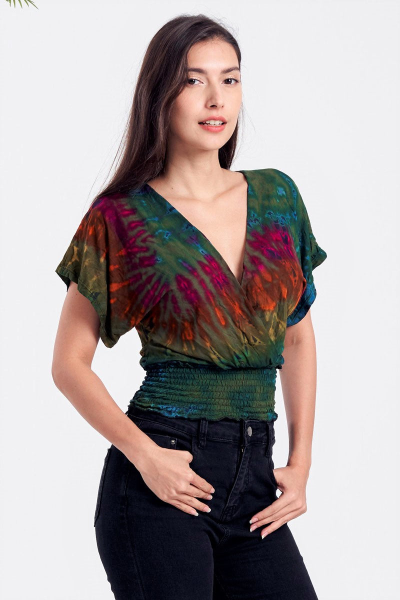 Tie-Dye V-Neck Top