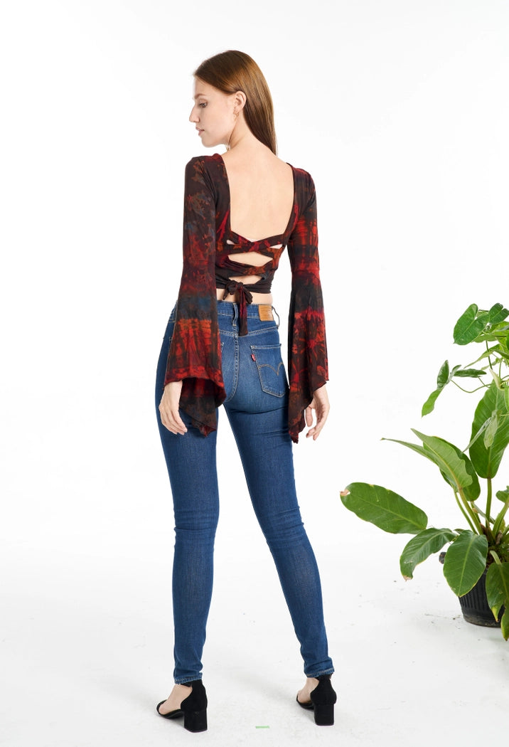Long-Sleeves Crop Top