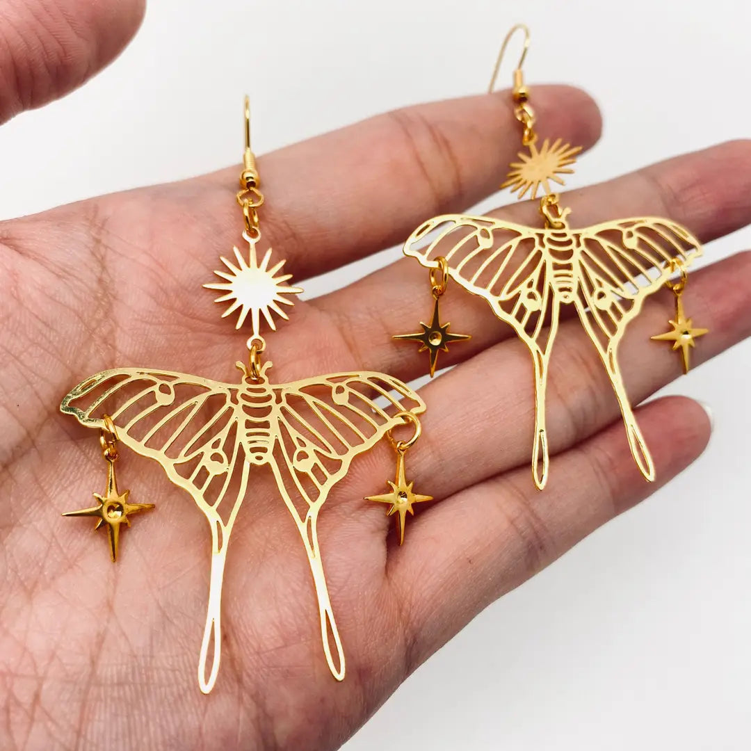 Bohemian Star Hollow Out Butterfly Earrings