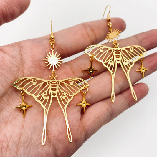 Bohemian Star Hollow Out Butterfly Earrings