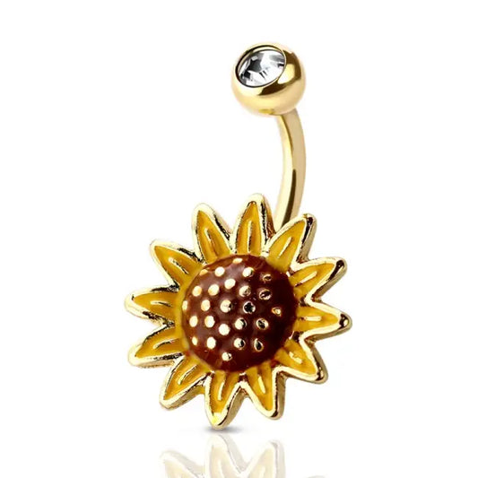 Sunflower 316L Ss Navel Ring