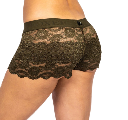 Olive Lace Boxers Logo Band