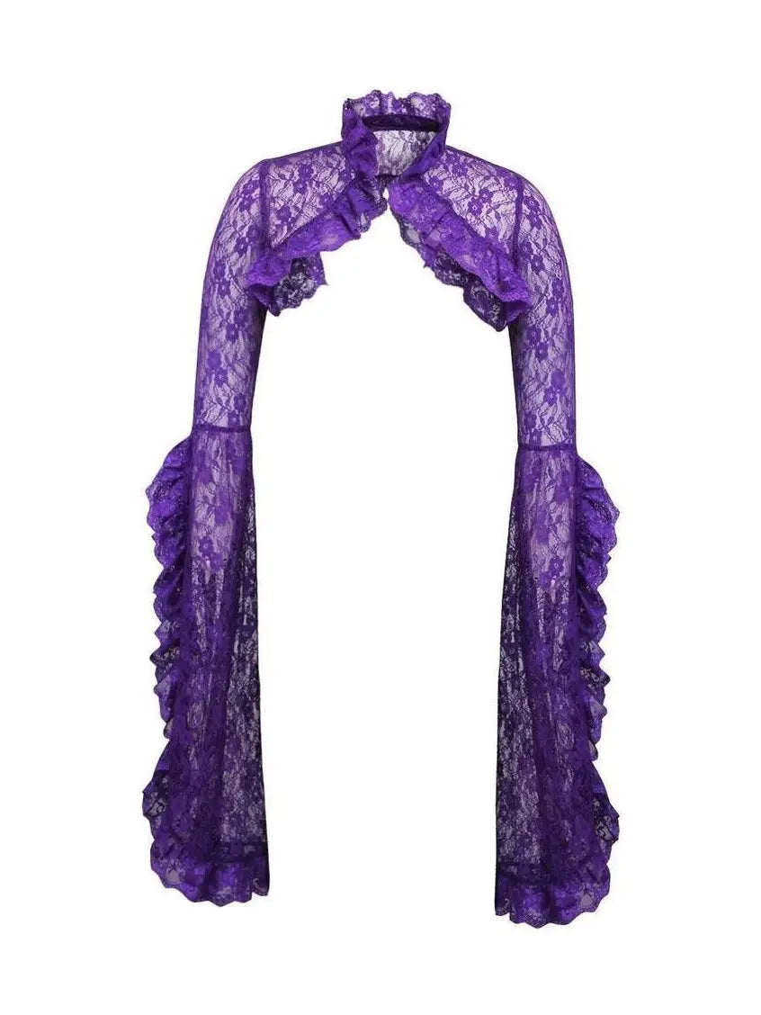Purple Lace Shrug Bolero Jacket