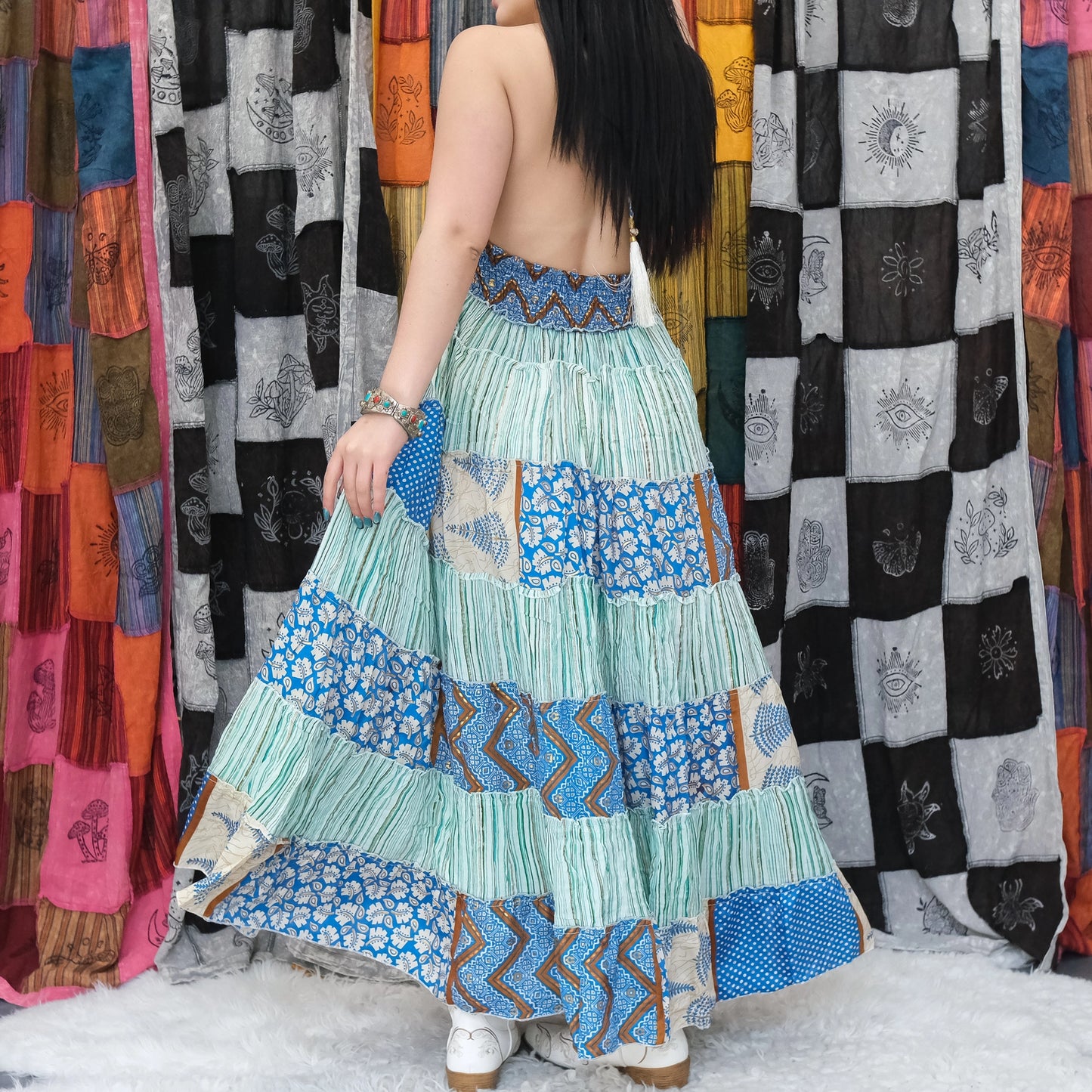 Flowy Tiered Maxi Boho Summer Dress
