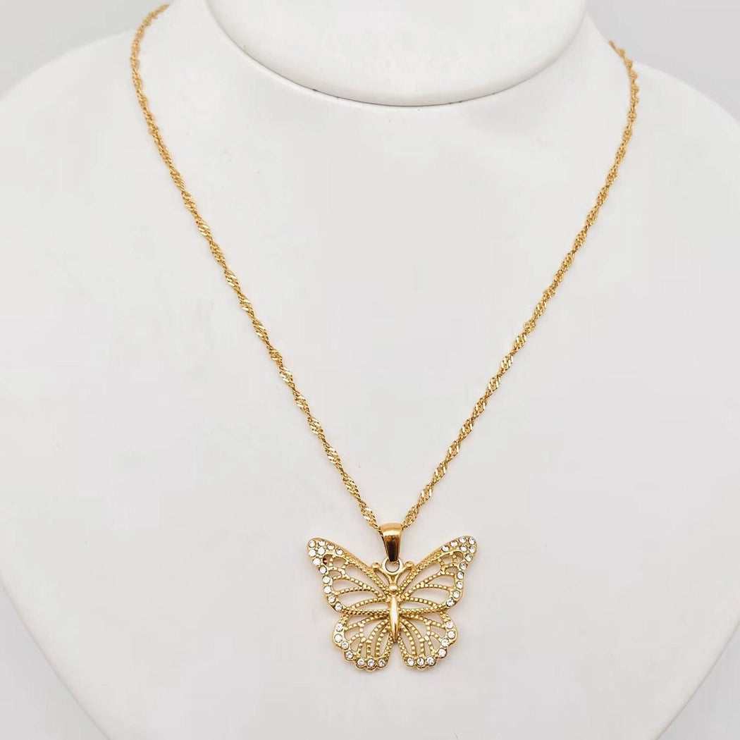 18K Gold Plated Butterfly Necklace